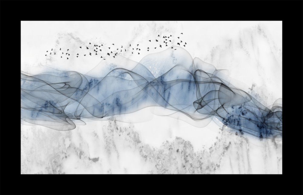 Blue Nebula Glass Wall Art