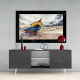 Lonely Kayak Glass Wall Art.