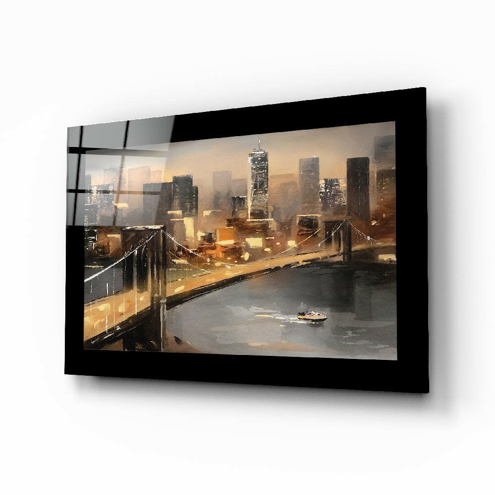 Brooklyn Bridge Glass Wall Art.