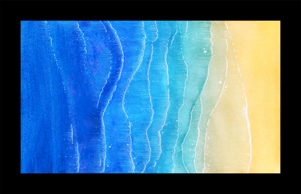 Sun Sea Beach Glass Wall Art