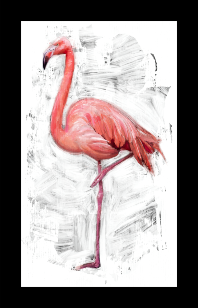 Lonely Flamingo Glass Wall Art