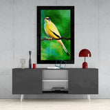 Bird on Branch Glass Wall Art.