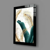 Emerald Leaf Glass Wall Art.