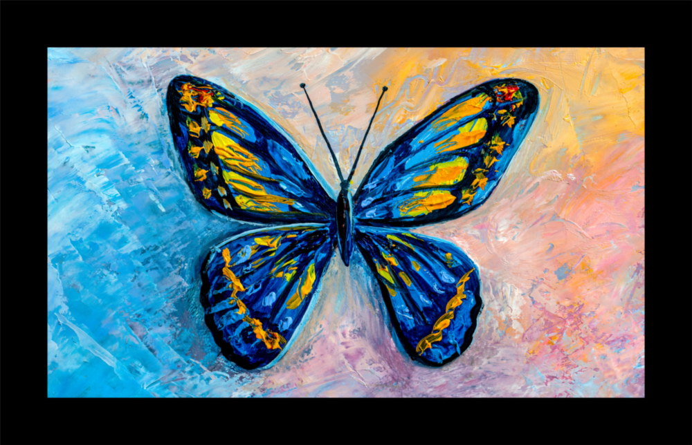 Colorful Butterfly Glass Wall Art