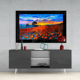 Poppy Field Glass Wall Art.