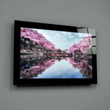 Sakura Trees Glass Wall Art.