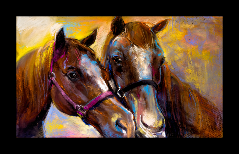 Farm Horses Glass Wall Art