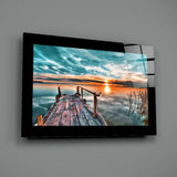 Sunset on the Dock Glass Wall Art.