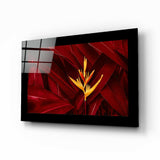 Red Leaves Glass Wall Art.