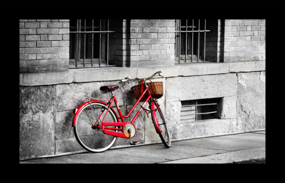 Red Bike Glass Wall Art