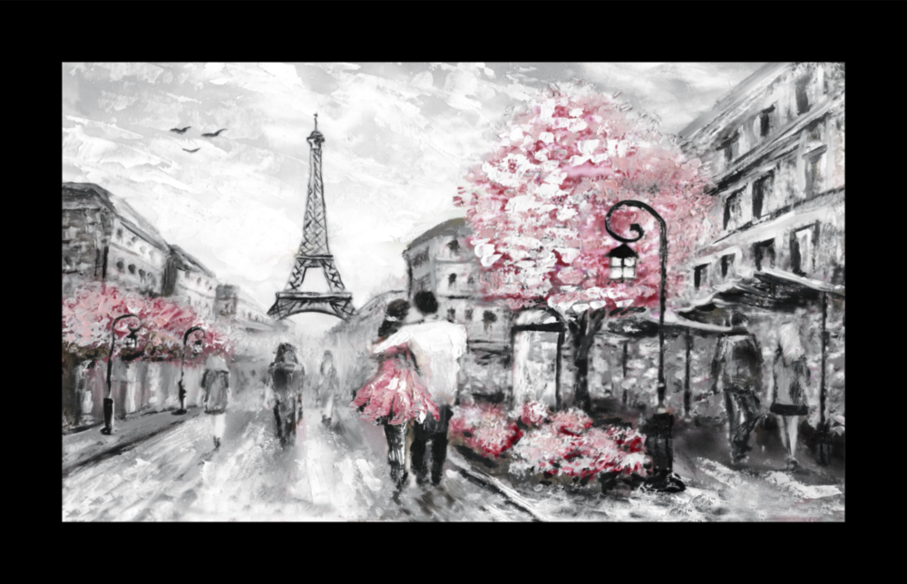 Pink and Paris Glass Wall Art