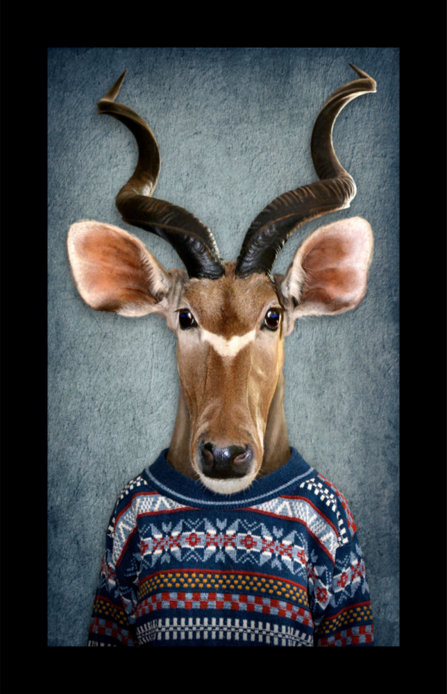 Human Deer Glass Wall Art
