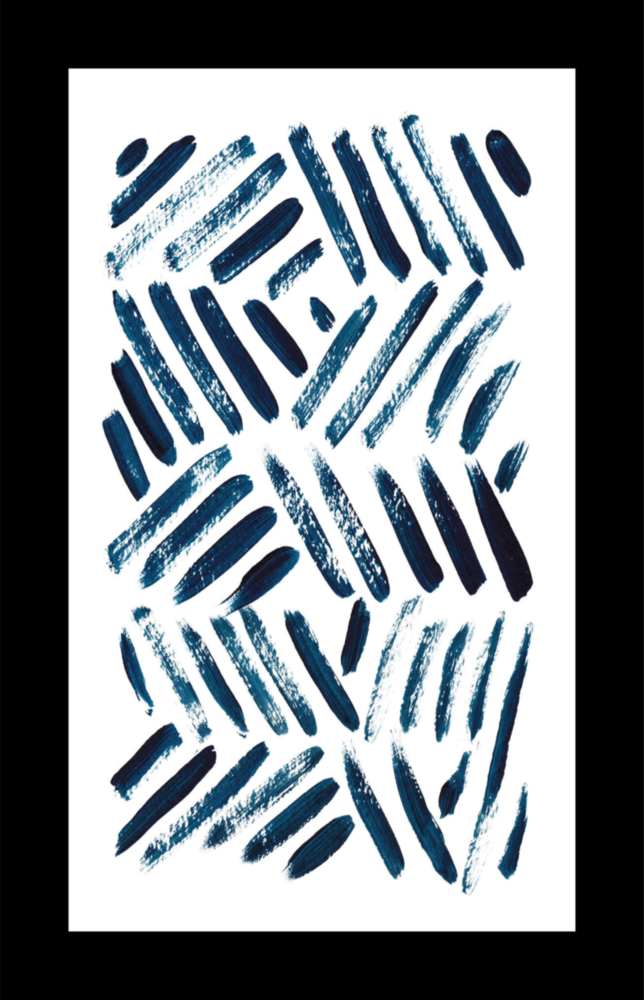 Blue Lines Glass Wall Art