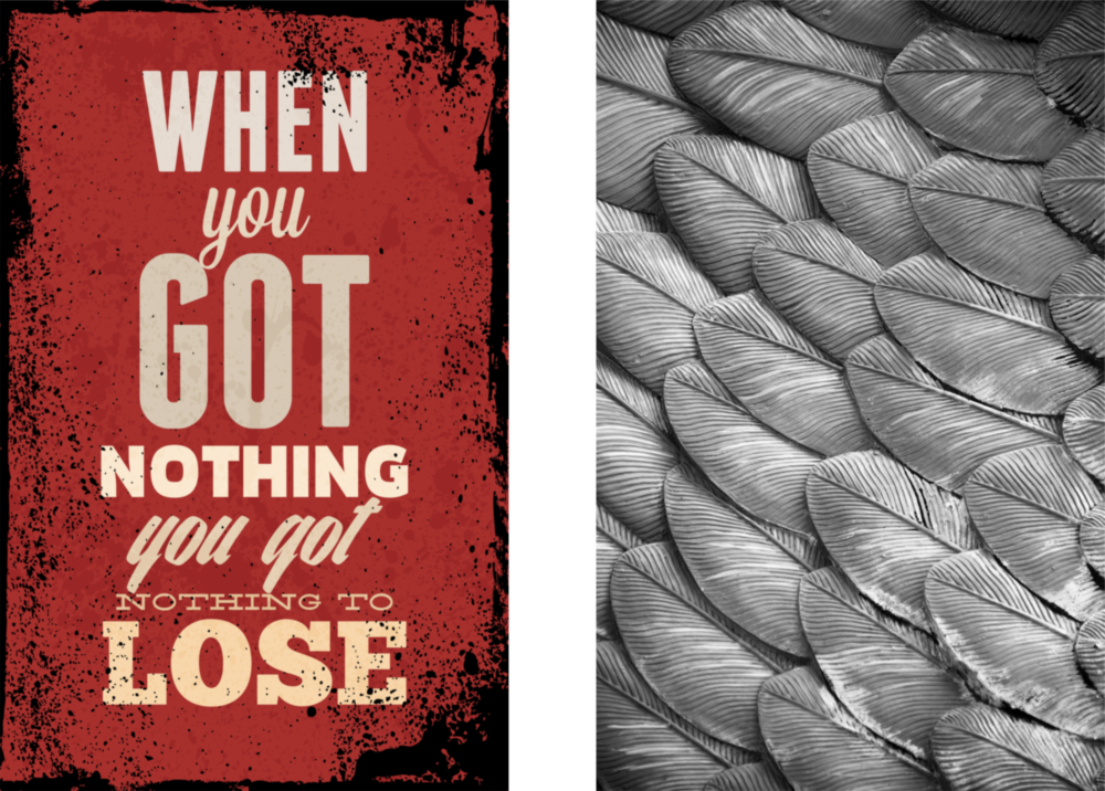"When You Got Nothing" 2 Pieces Combine Glass Wall Art