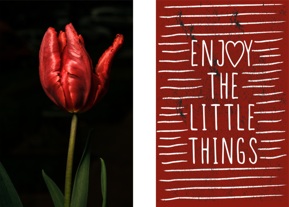 Enjoy the Little Things 2 Pieces Combine Glass Wall Art