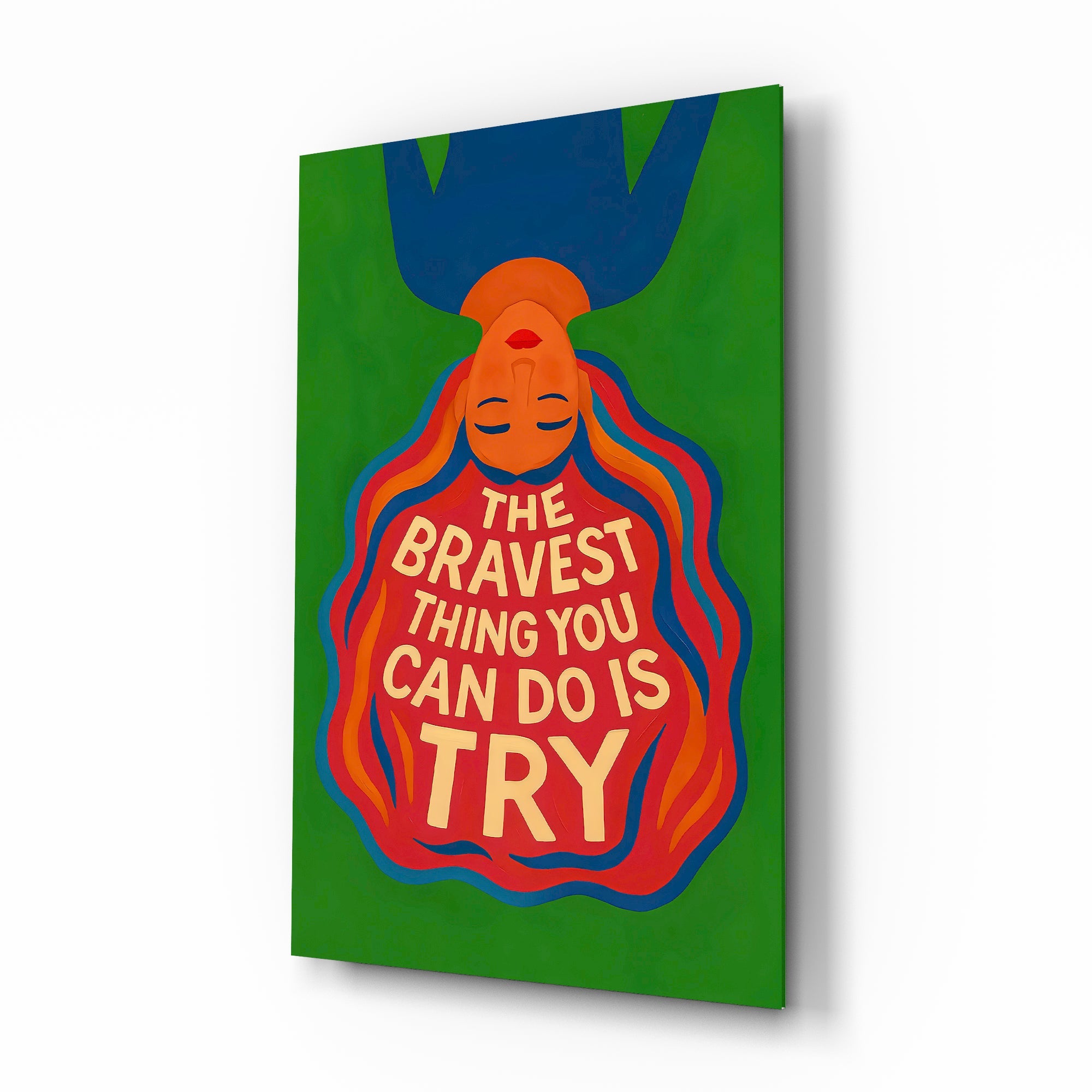 Brave Try Glass Wall Art