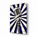Vocal Icon Microphone Glass Wall Art