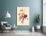Elegant Floral Bouquet Glass Wall Art