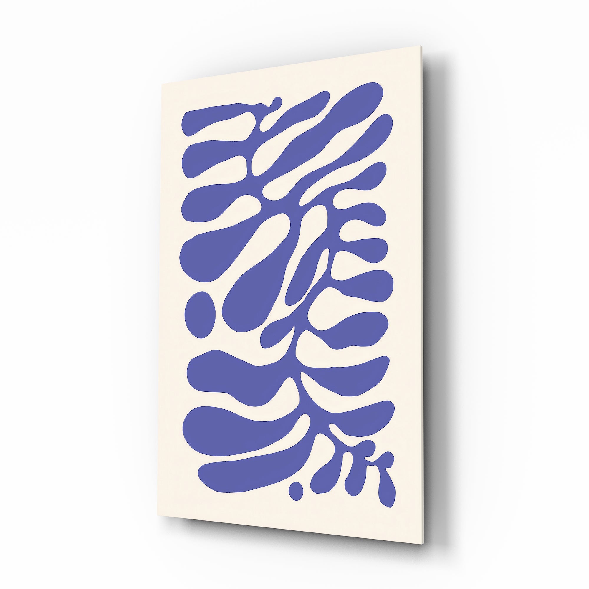 Elegant Navy Blue Abstract Swirls Glass Wall Art