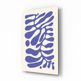 Elegant Navy Blue Abstract Swirls Glass Wall Art