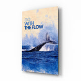 Whale Tail Flow Glass Wall Art