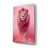 Elegant Red Lion Glass Wall Art