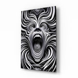 Spiral Scream Glass Wall Art