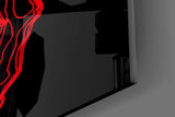 Abstract Red Hand Outline Glass Wall Art