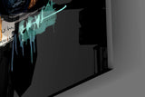 Urban Graffiti Headphones Glass Wall Art