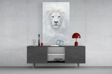 White Lion Glass Wall Art