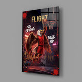 Flight Bald Eagle Slam Dunk Glass Wall Art