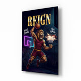 Reign Roaring Lion Slam Dunk Glass Wall Art