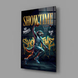 Showtime Wolf Streetball Dunk Glass Wall Art