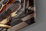 Lined Up Vintage Barbershop Emblem Glass Wall Art