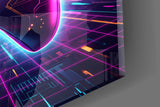 Press Start Neon Phoenix Gaming Glass Wall Art
