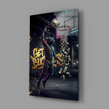 Get Buckets Bull Baller Money Dunk Glass Wall Art