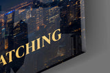 Palming The Moon City Skyline Glass Wall Art