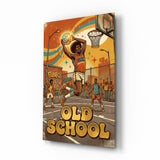 Old School Funk Streetball Disco Dunk Glass Wall Art