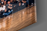 Relentless Gold Crown Basketball Jump Glass Wall Art