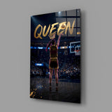 Queen Jeweled Crown Basketball Shooter Glass Wall Art