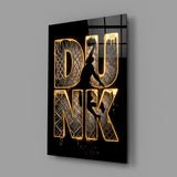 Dunk Gold Drip Basketball Net Glass Wall Art