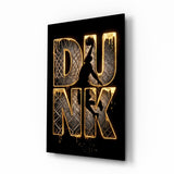 Dunk Gold Drip Basketball Net Glass Wall Art