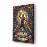 Baller Stained Glass Basketball Player Glass Wall Art
