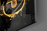 Buckets Gold Basketball Typography Glass Wall Art