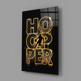 Hooper Gold Basketball Typography Glass Wall Art