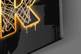 Hooper Gold Basketball Typography Glass Wall Art