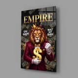 Empire Crowned Lion Gold Dollar Glass Wall Art