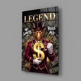 Legend Golden Dragon Gold Dollar Glass Wall Art
