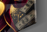 Legend Golden Dragon Gold Dollar Glass Wall Art