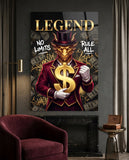 Legend Golden Dragon Gold Dollar Glass Wall Art